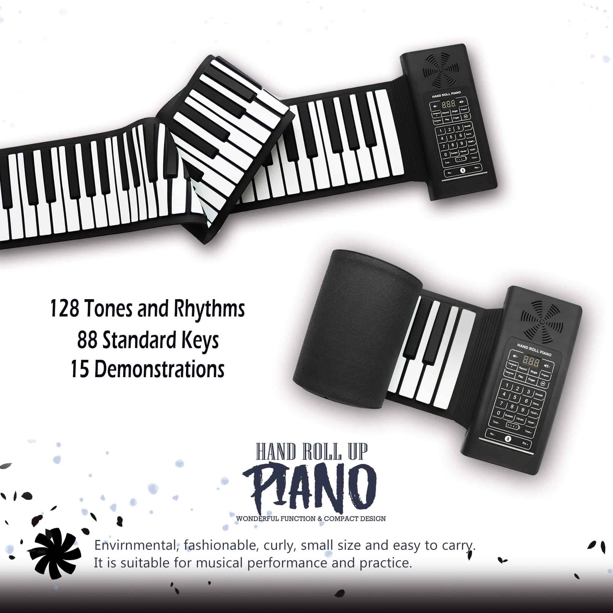 Teclado de Piano KikerTech Roll Up con Altavoz Incorporado - Imagen 3