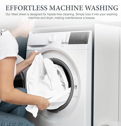 Juego de sábanas de algodón egipcio de tamaño completo de - Imagen 5