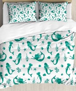 Lunarable Juego de Funda nórdica Sirena, Sirena en Acuarela