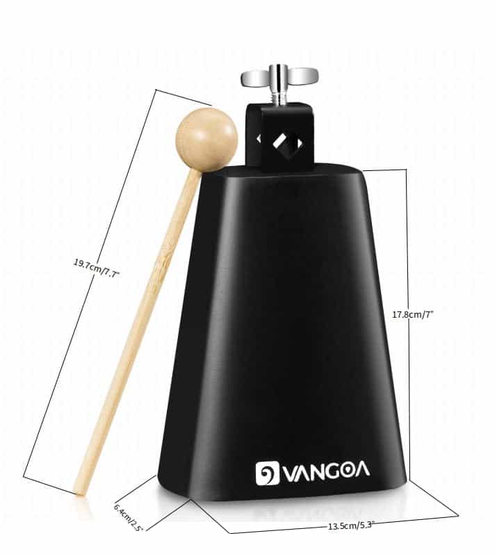Vangoa 7 Pulgadas Metal Steel Cow Bell Noise Maker Cowbell - Imagen 6