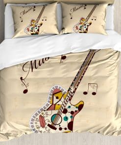 Set de Funda nórdica Ambesonne Guitar, Guitarra abstracta