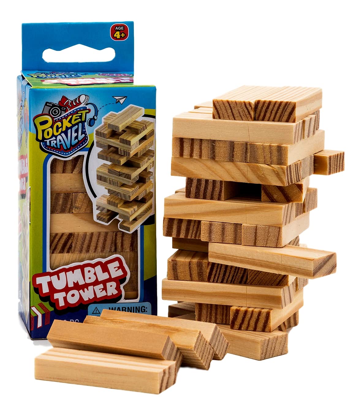 Juego Clásico de Torre de Madera Real Mini JA-RU (12
