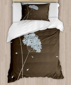 Juego de Funda Nórdica Ambesonne Marrón y Azul, Diseño