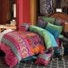 Juego de Cama Bohemia Étnico de 4 Piezas Full Size, Juego