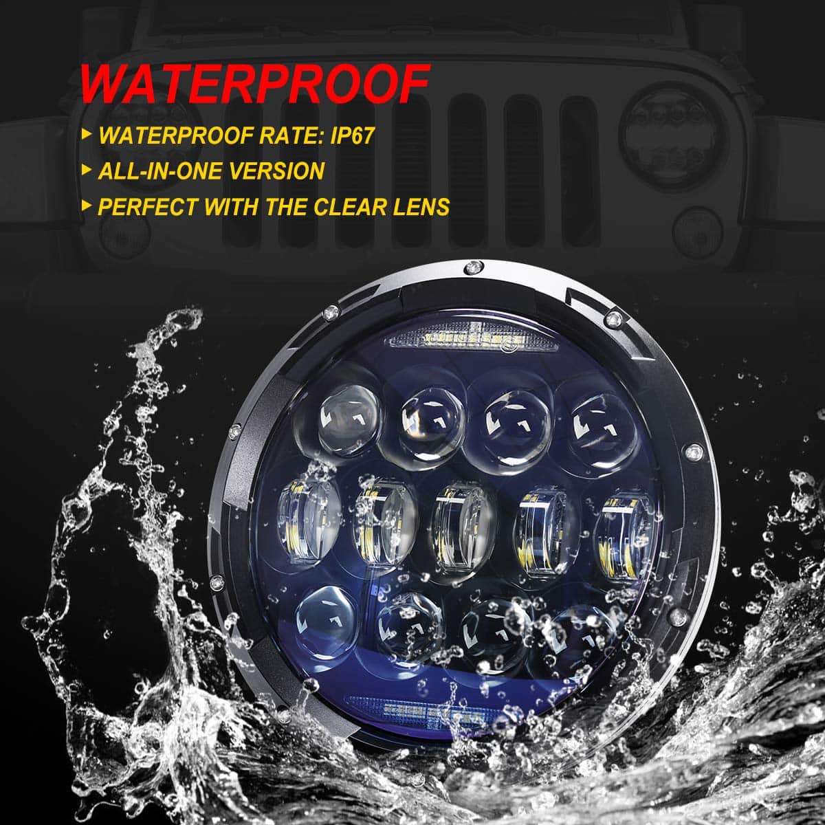 Proyector de Lente Azul COWONE de 130W de 7 pulgadas Faros - Imagen 6