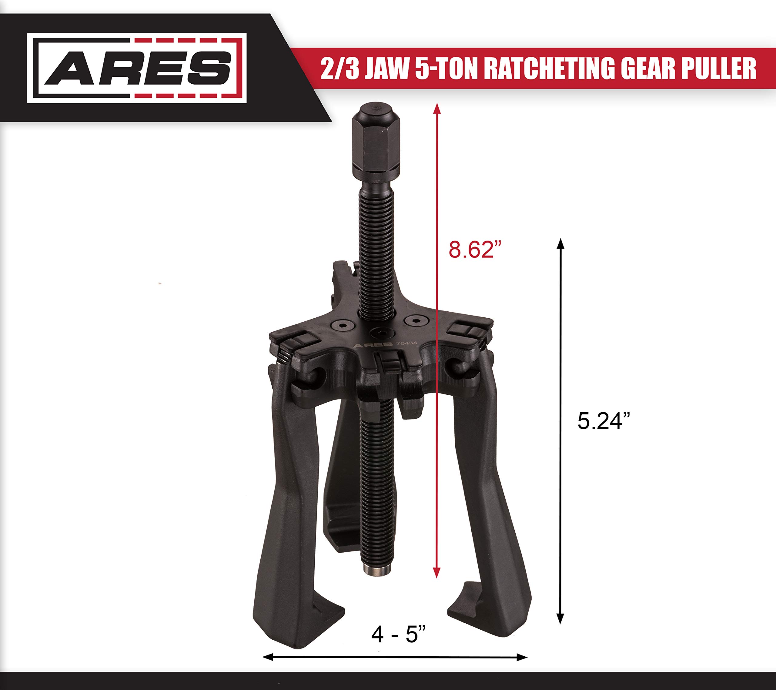 ARES 70434 - Extractor de engranajes reversible de 2/3 - Imagen 3