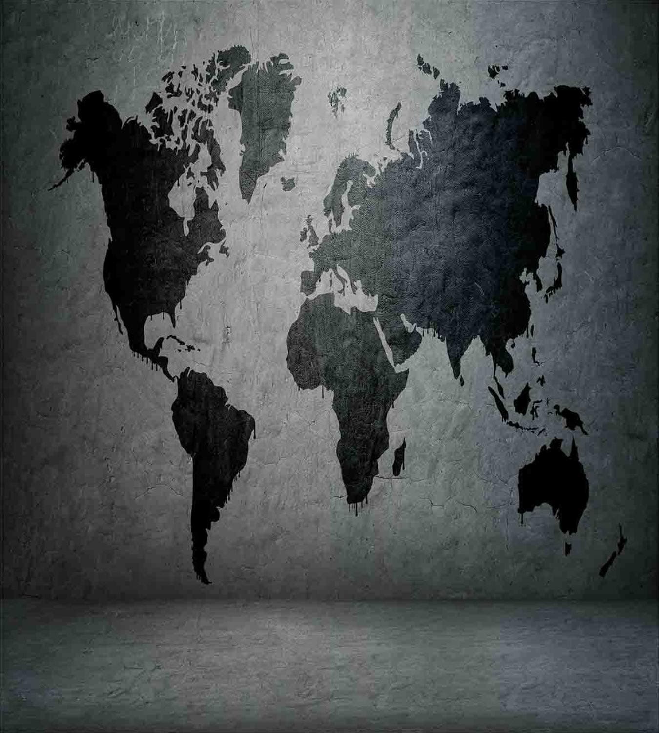 Juego de Funda Nórdica Ambesonne Gris Oscuro, Mapa Mundial - Imagen 3