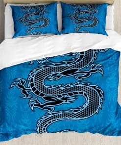 Juego de Funda Nórdica Ambesonne Dragón Japonés, Dragón