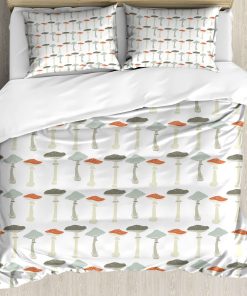 Set de Funda Nórdica Ambesonne Mushroom, Estampado de Setas