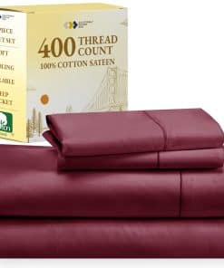 Juego de Sábanas 100% Algodón de California -Rojo Borgoña
