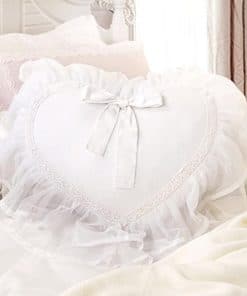 Cojín de Encaje de Boda en Forma de Corazón Sweetheart de