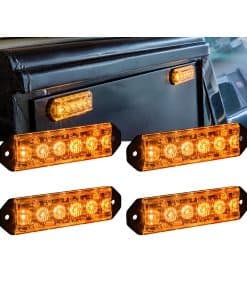 4pc PlanarFlash 6W Luz Estroboscópica LED ÁMBAR [Ultra