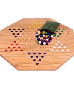 Tablero de Juego de Damas Chinas de Madera de Roble de