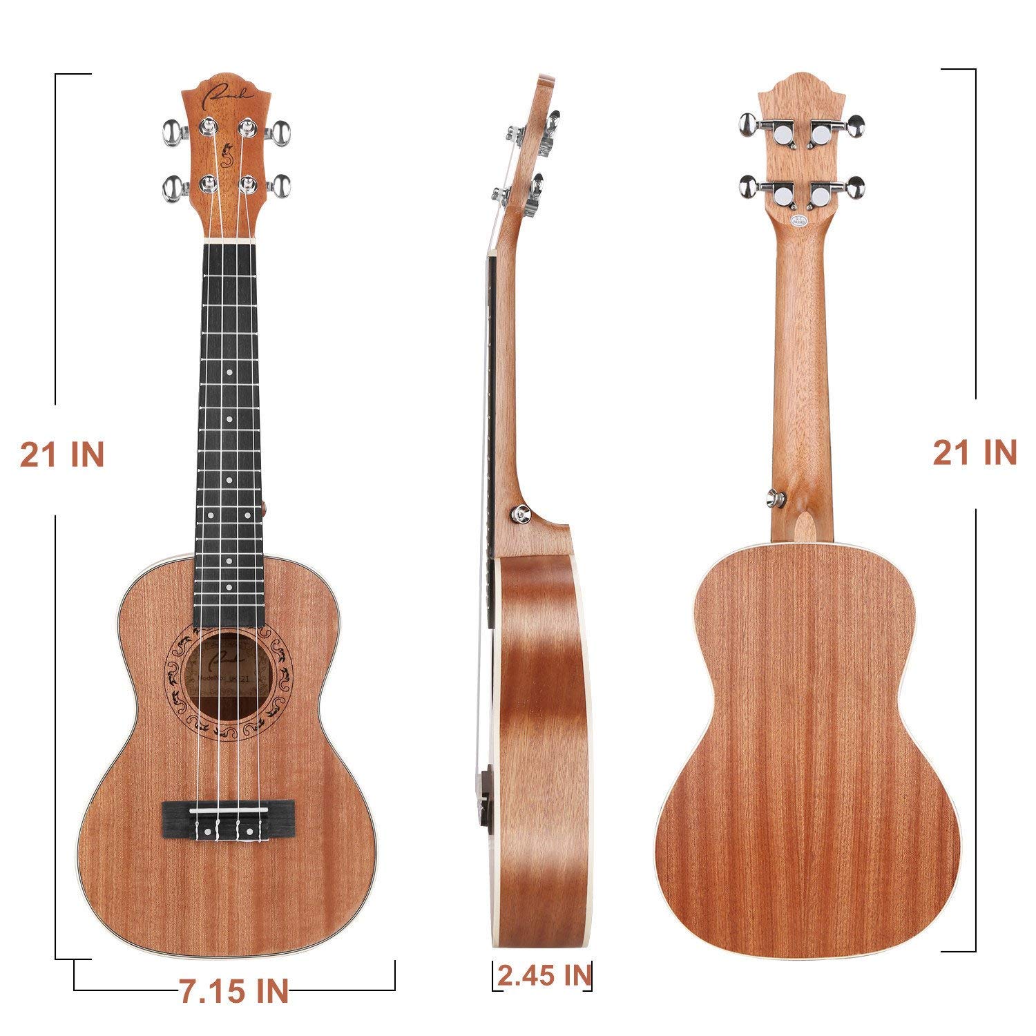 Ukelele Soprano Ranch de 21 pulgadas Kit Profesional de - Imagen 4