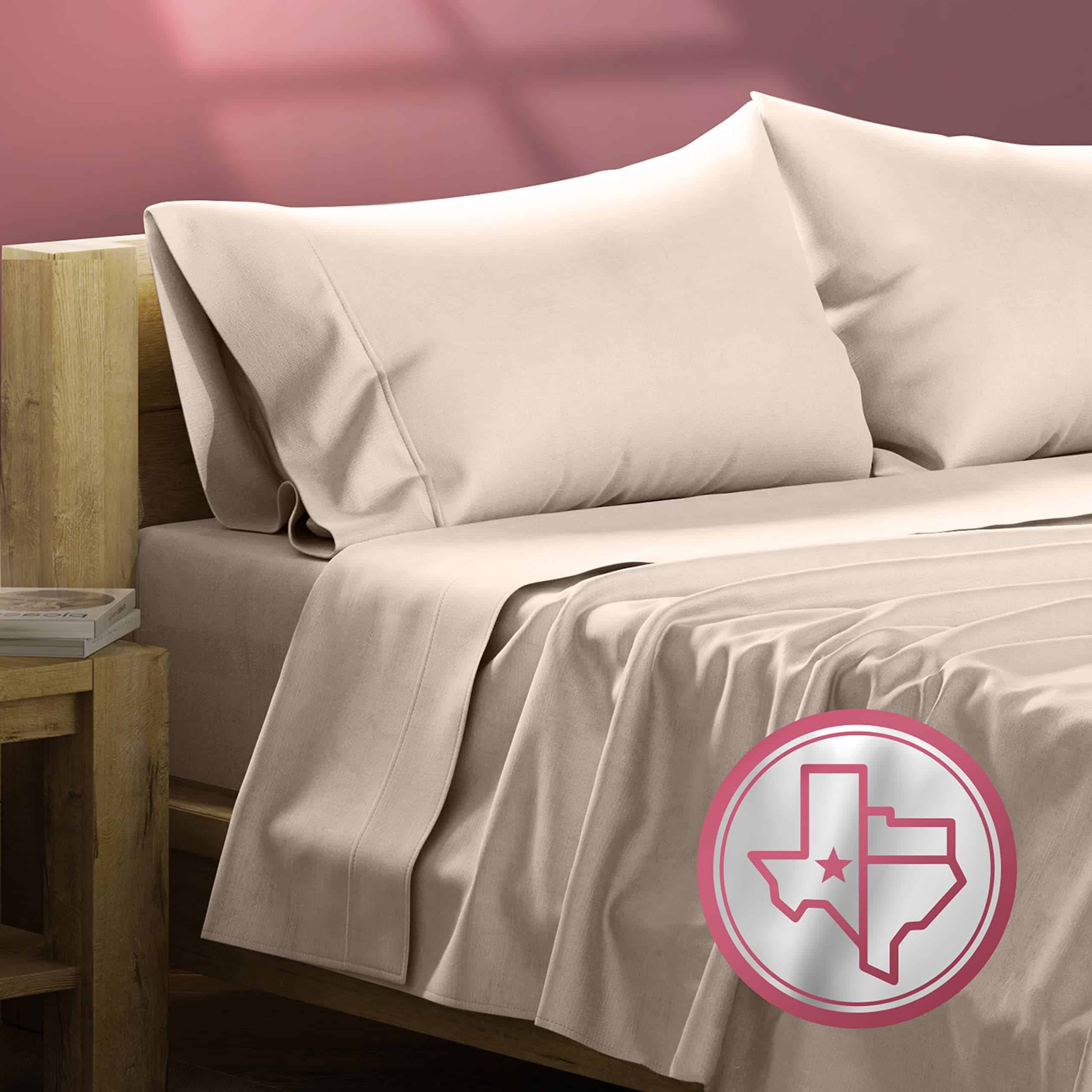 TEXAS LINEN CO. Juego de sábanas King de -Taupe