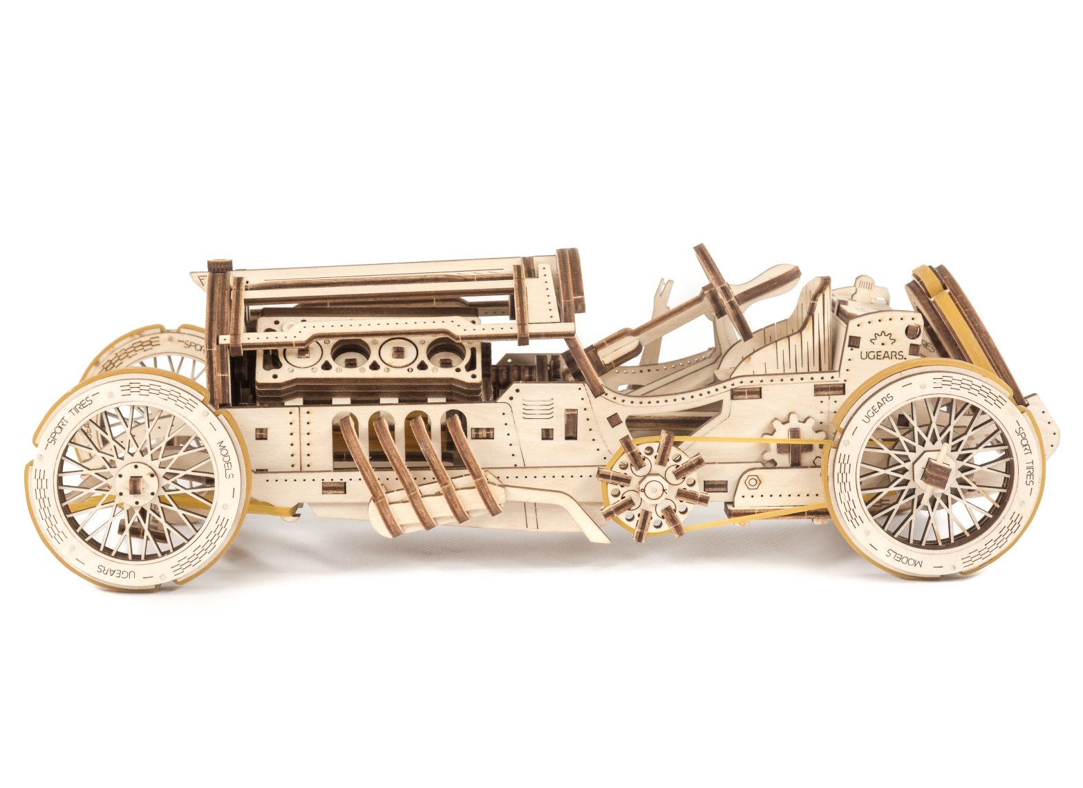 Modelo de Coche de Carreras Ugears U-9 Grand Prix de Madera - Imagen 3