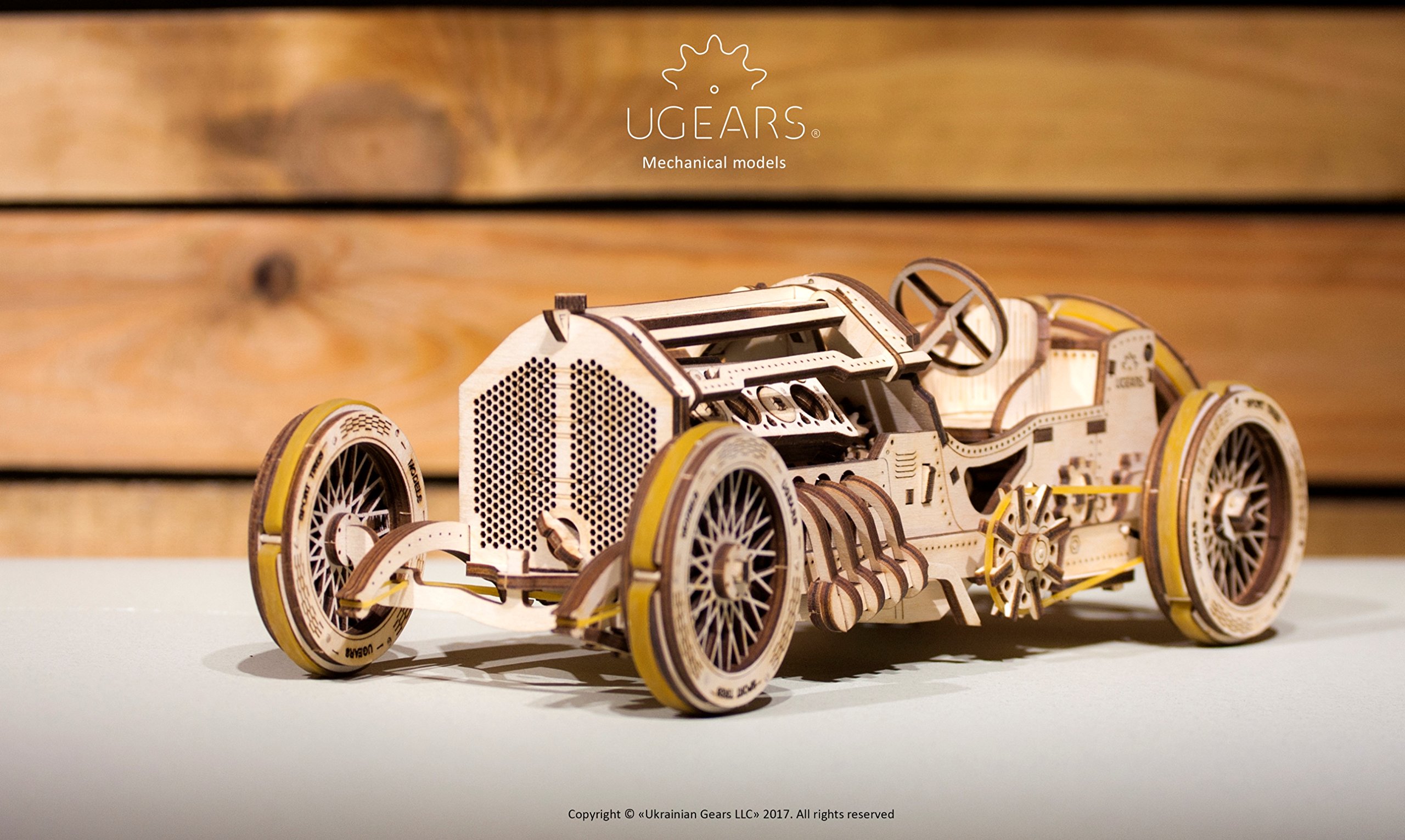Modelo de Coche de Carreras Ugears U-9 Grand Prix de Madera - Imagen 10
