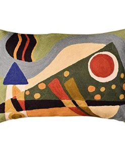Funda de cojín lumbar moderna Kashmir Designs Kandinsky |
