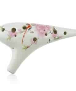 Ocarina de Cerámica de 12 Agujeros con Diseño de "Pájaro