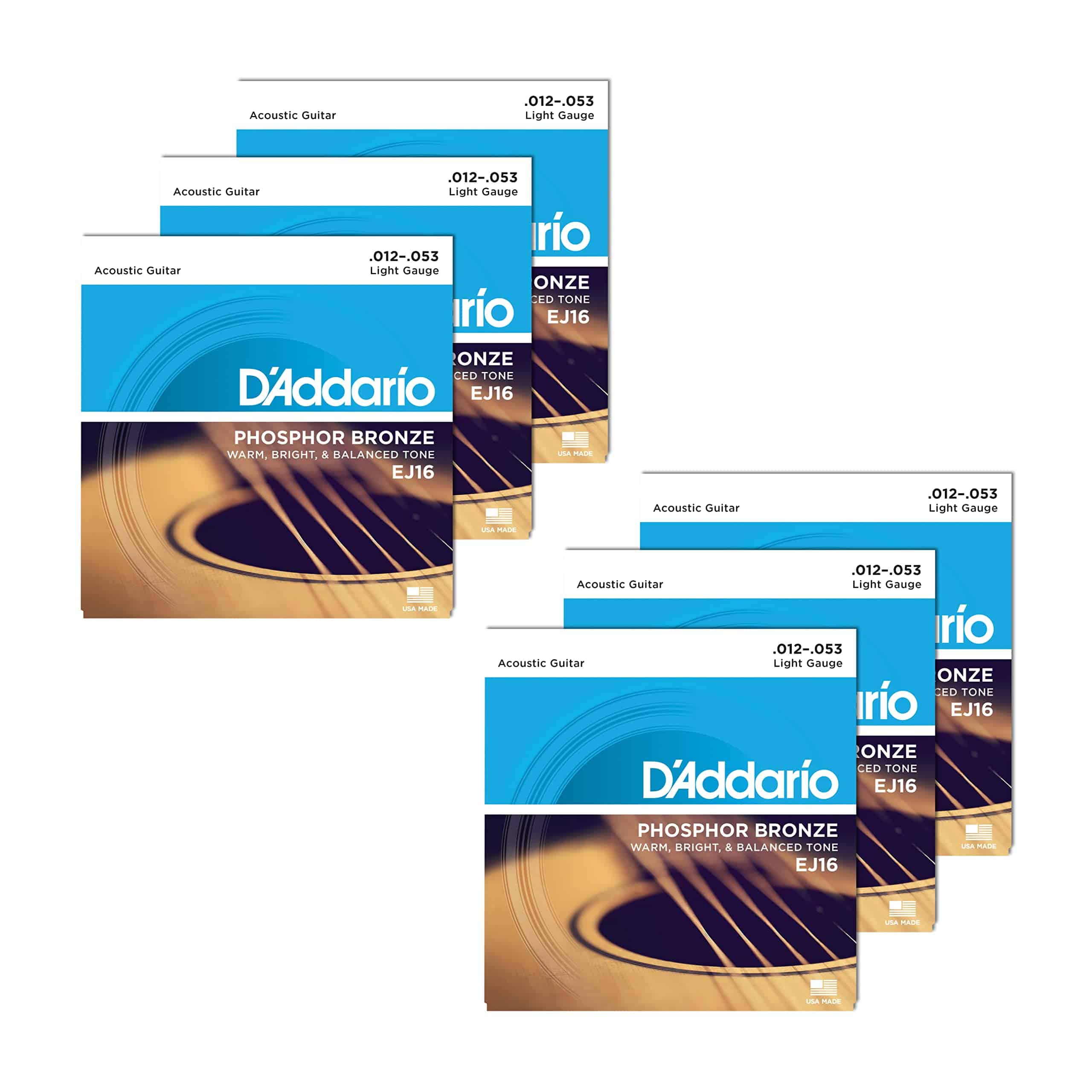 D'Addario EJ16 Cuerdas de Guitarra Acústica Fósforo Bronce