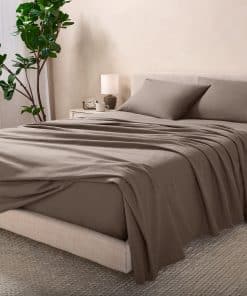 Juego de sábanas de franela Bare Home 100% -Taupe