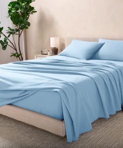 Juego de sábanas de franela Bare Home 100% -Azul Claro