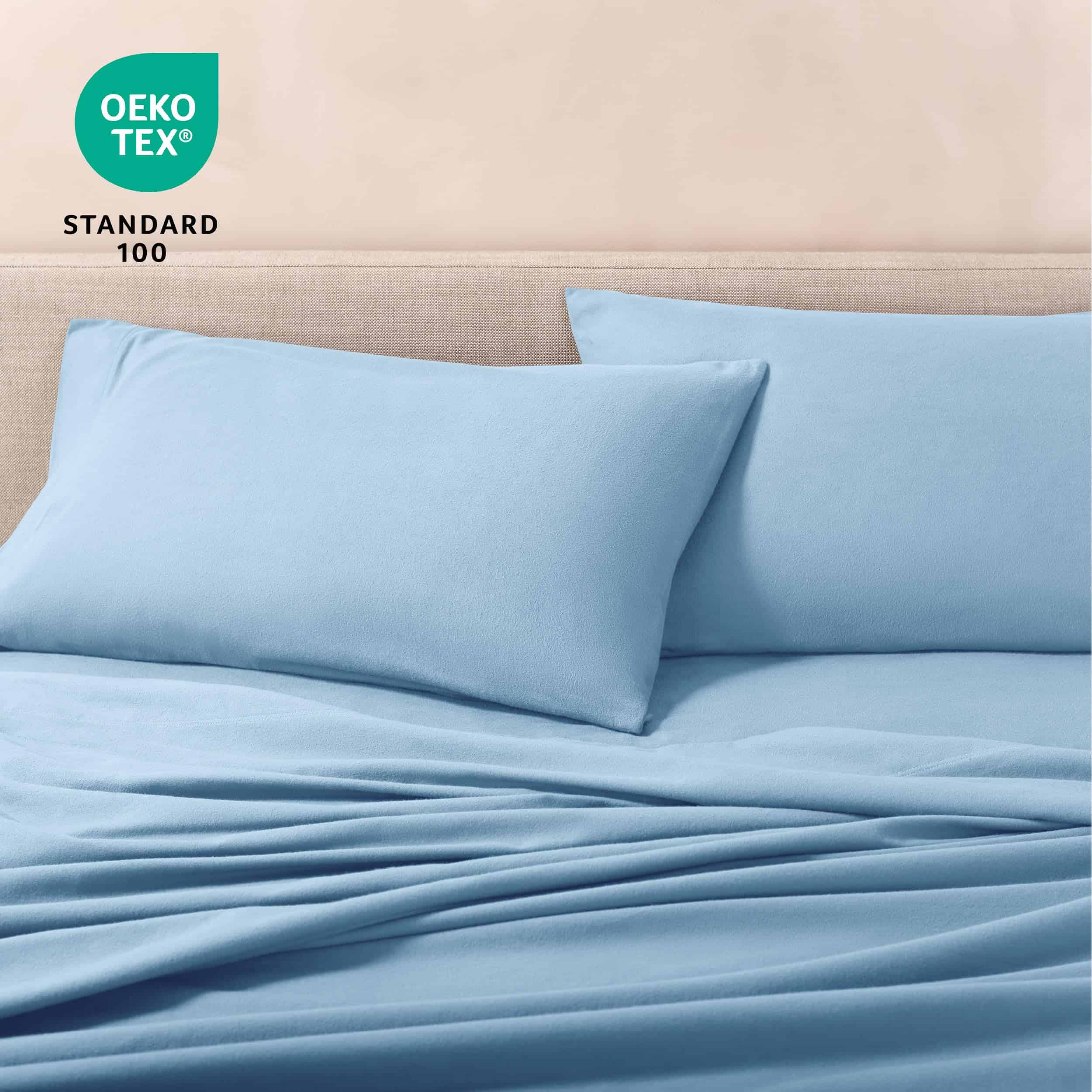 Juego de sábanas de franela Bare Home 100% -Azul Claro - Imagen 8