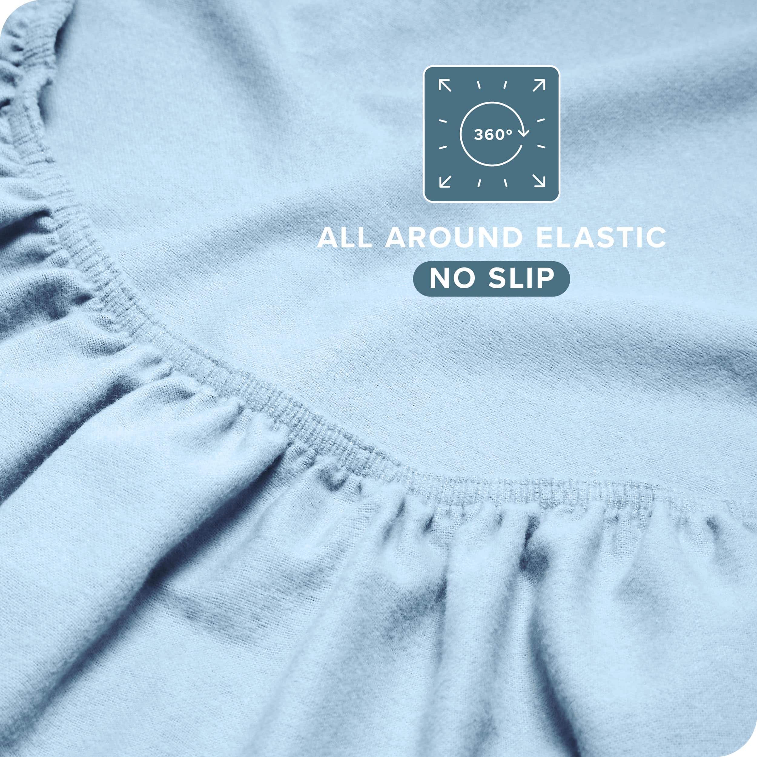 Juego de sábanas de franela Bare Home 100% -Azul Claro - Imagen 9