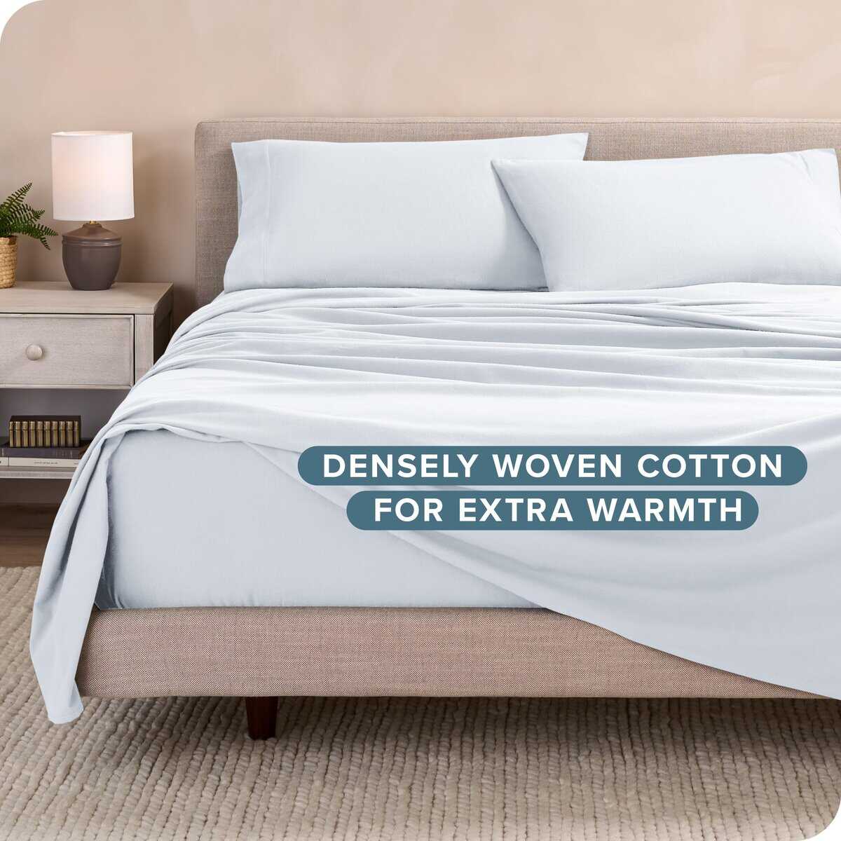 Juego de sábanas de franela Bare Home 100% -Blanco - Imagen 5