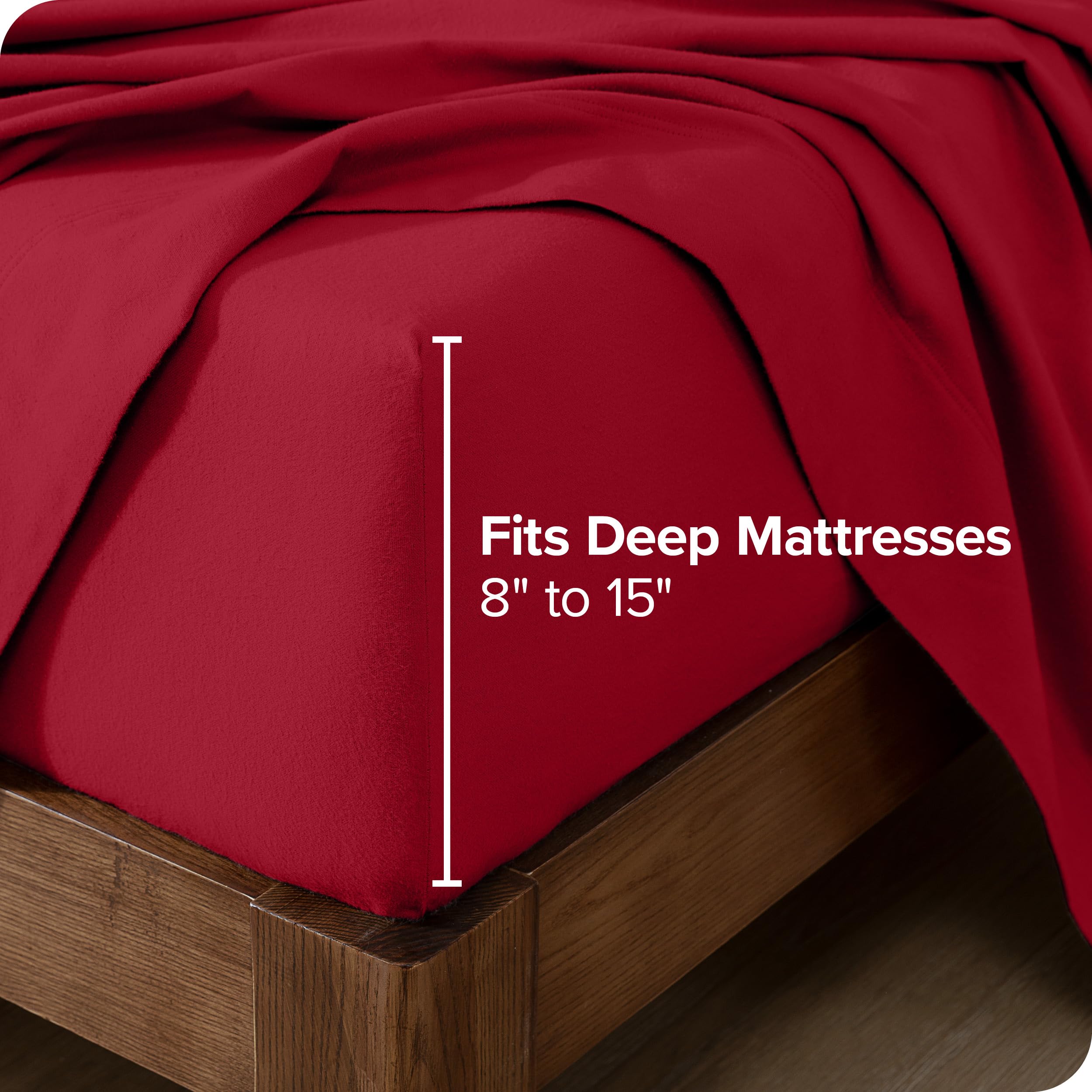 Juego de sábanas de franela Bare Home 100% algodón, suave, - Imagen 6