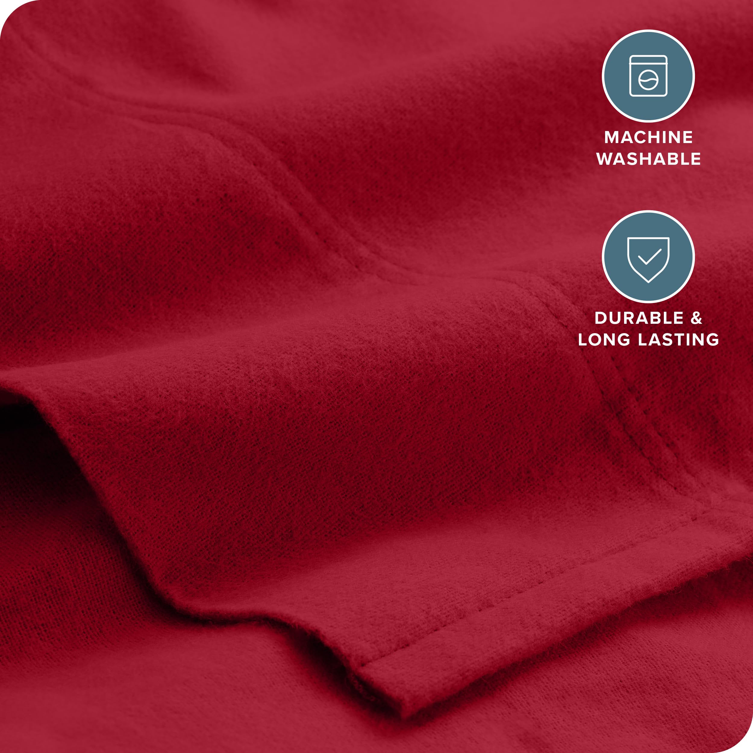 Juego de sábanas de franela Bare Home 100% algodón, suave, - Imagen 4