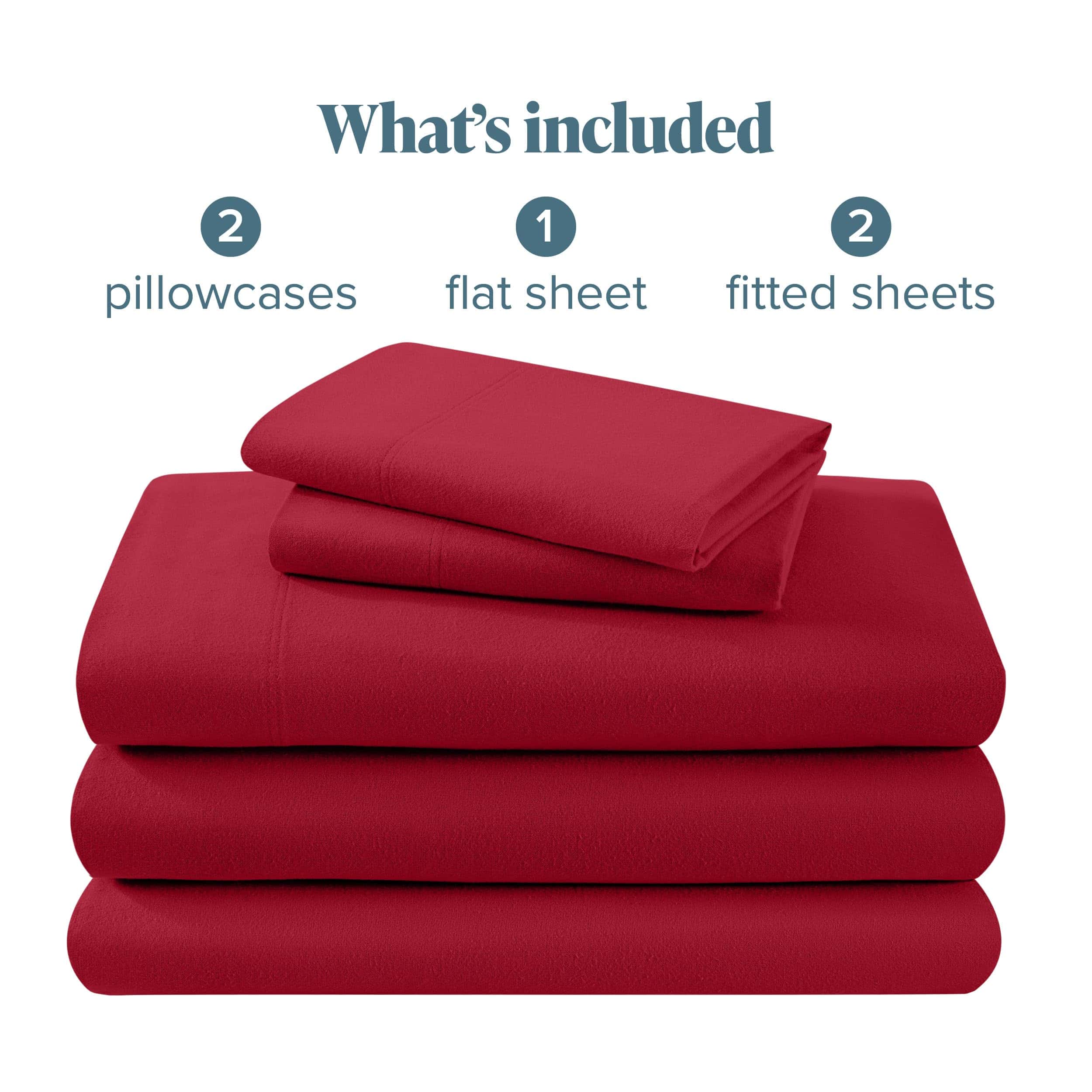 Juego de sábanas de franela Bare Home 100% -Rojo - Imagen 10