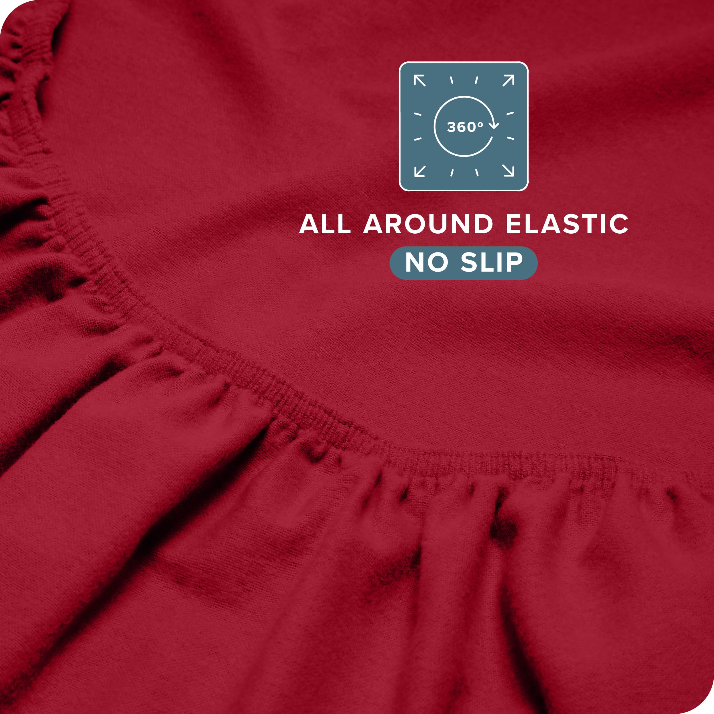 Juego de sábanas de franela Bare Home 100% algodón, suave, - Imagen 8