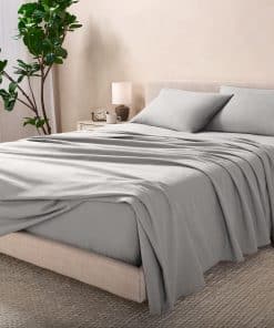 Juego de sábanas de franela Bare Home 100% -Gris Claro