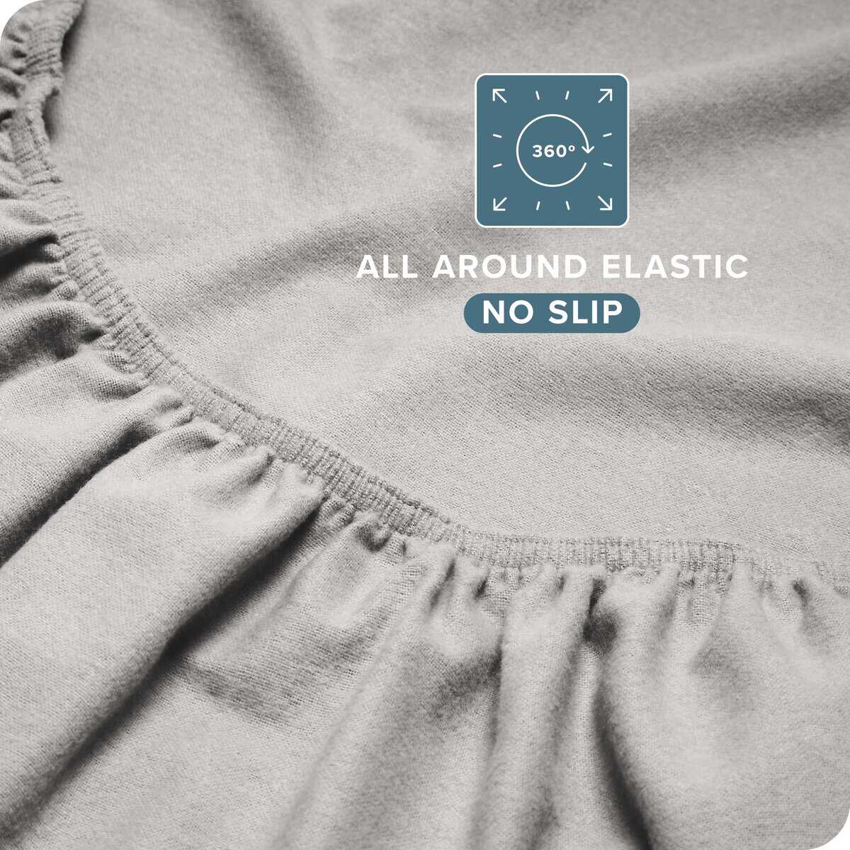 Juego de sábanas de franela Bare Home 100% -Gris Claro - Imagen 8