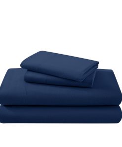 Juego de sábanas de franela Bare Home 100% -Azul Oscuro