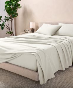 Juego de sábanas de franela Bare Home 100% -Crema