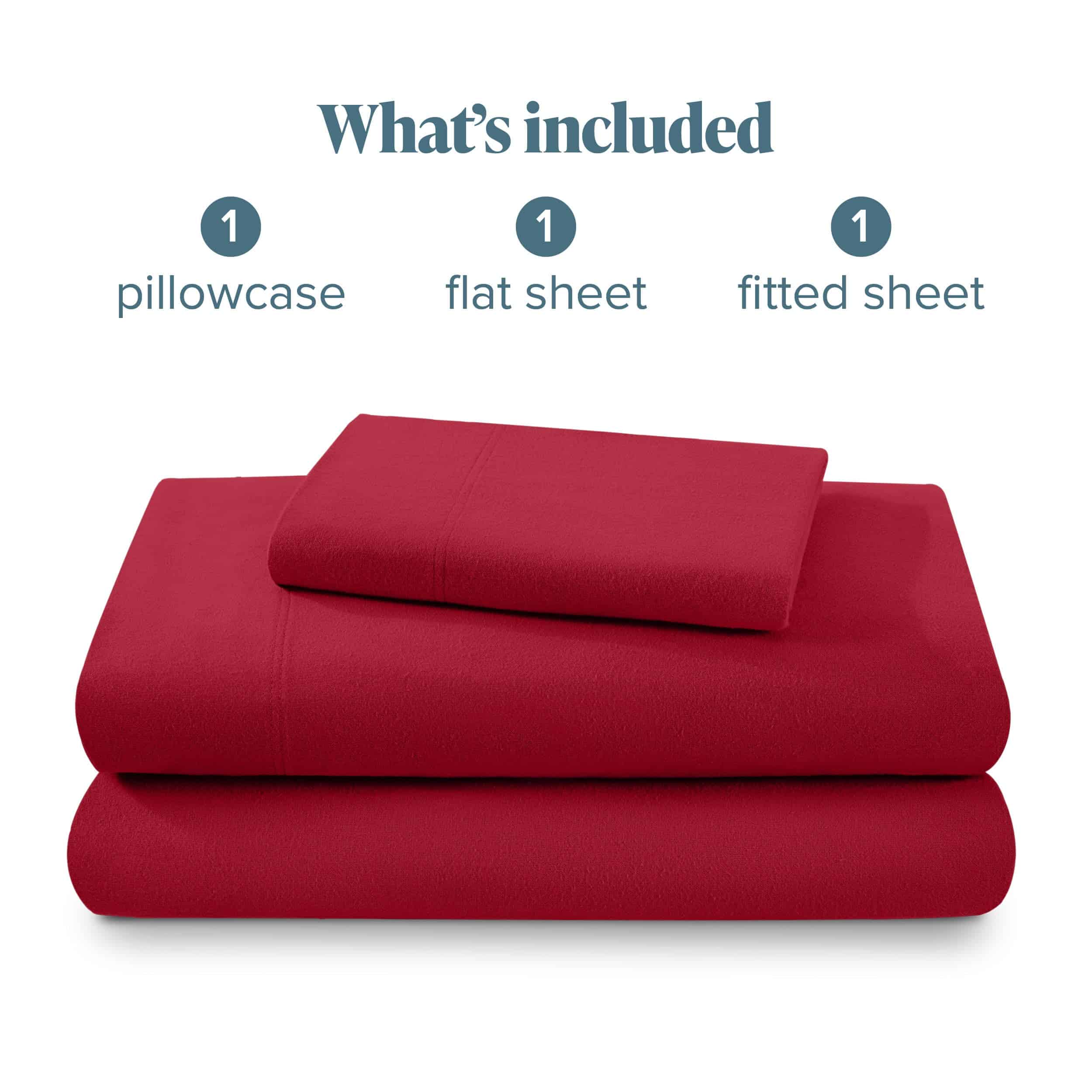 Juego de sábanas de franela Bare Home 100% -Rojo - Imagen 9