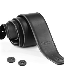 Correa de guitarra de cuero negro Dat Strap hecha a mano al