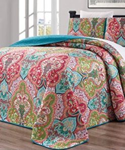 Juego de Colcha Reversible Boho Decor Impreso 3 Piezas (100