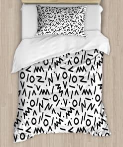 Lunarable Juego de Funda Nórdica Negro y Blanco, Aleatorio