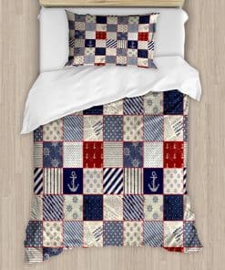 Lunarable Juego de Funda de Edredón Geométrico, Patrón a