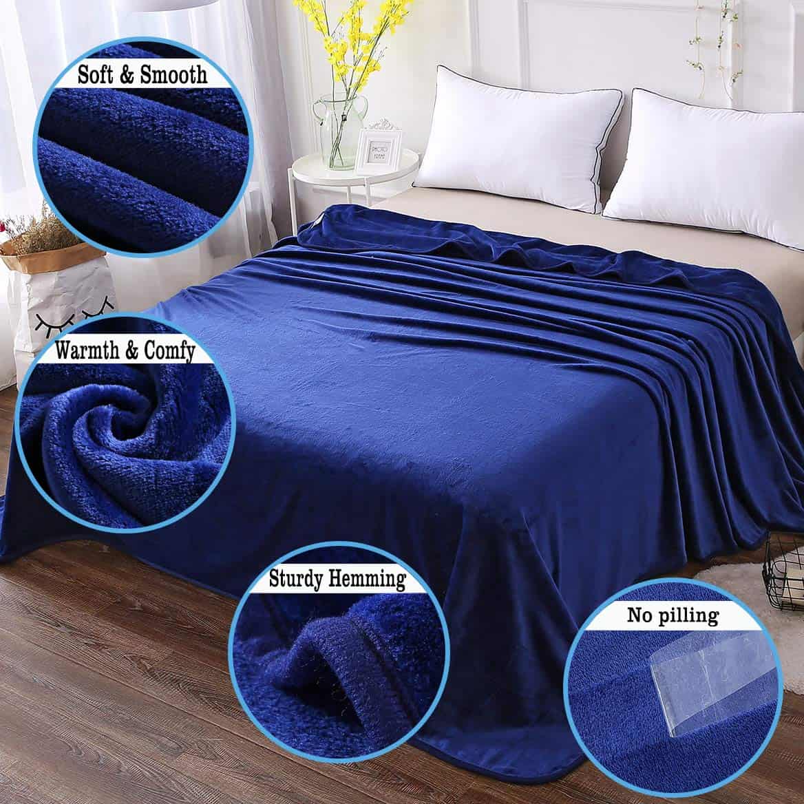 Manta HOZY para Cama o Sofá Tamaño Twin de Franela Suave y - Imagen 3