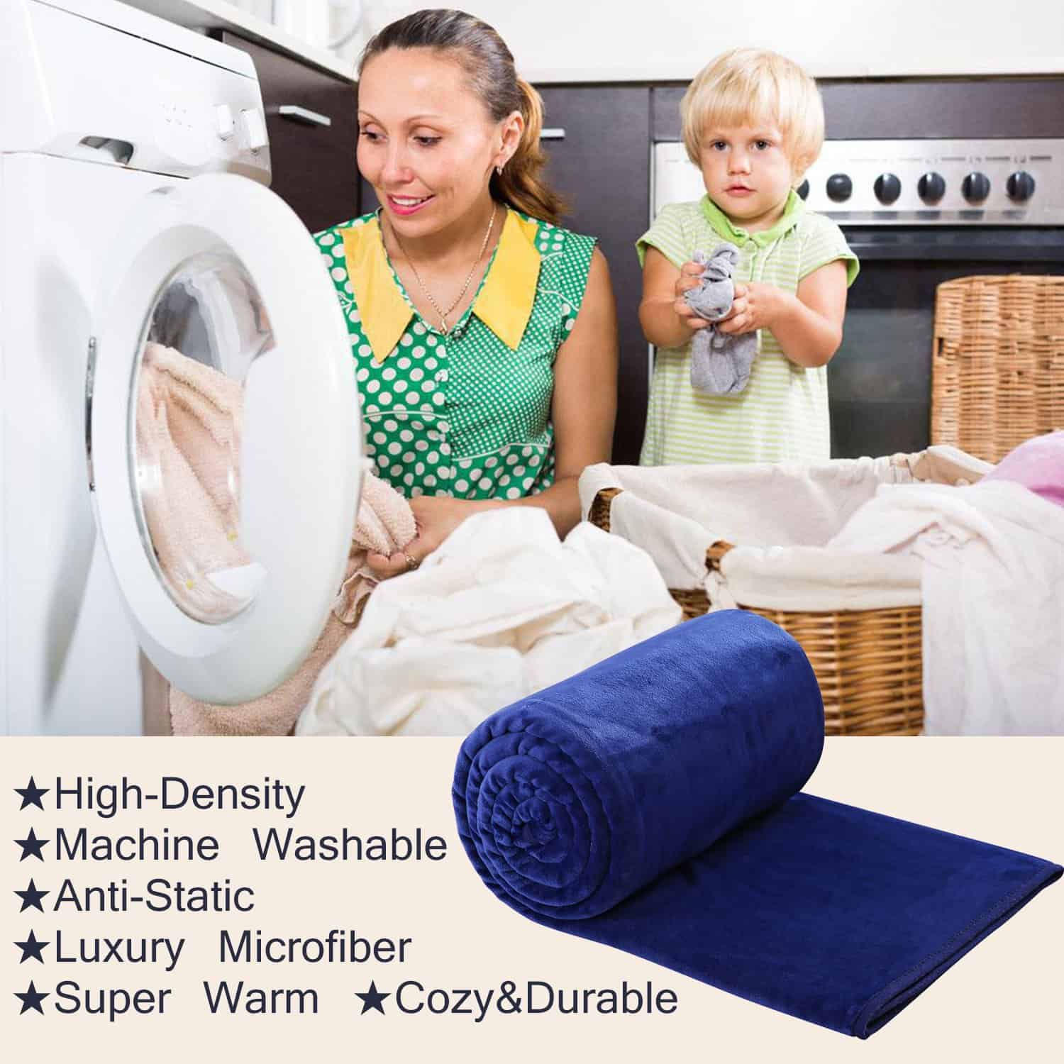 Manta HOZY para Cama o Sofá Tamaño Twin de Franela Suave y - Imagen 10