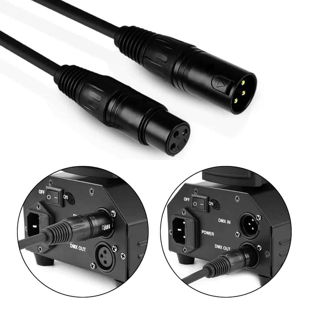 Cable DMX Flexible de 10 pies JLPOW, Cable XLR de Señal de - Imagen 8