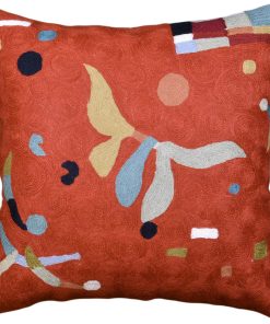 Funda de cojín moderna Kashmir Designs Kandinsky en naranja
