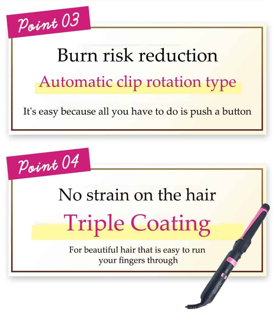 Plancha rizadora automática de 28 mm AC100V-240V La Cururin - Imagen 5