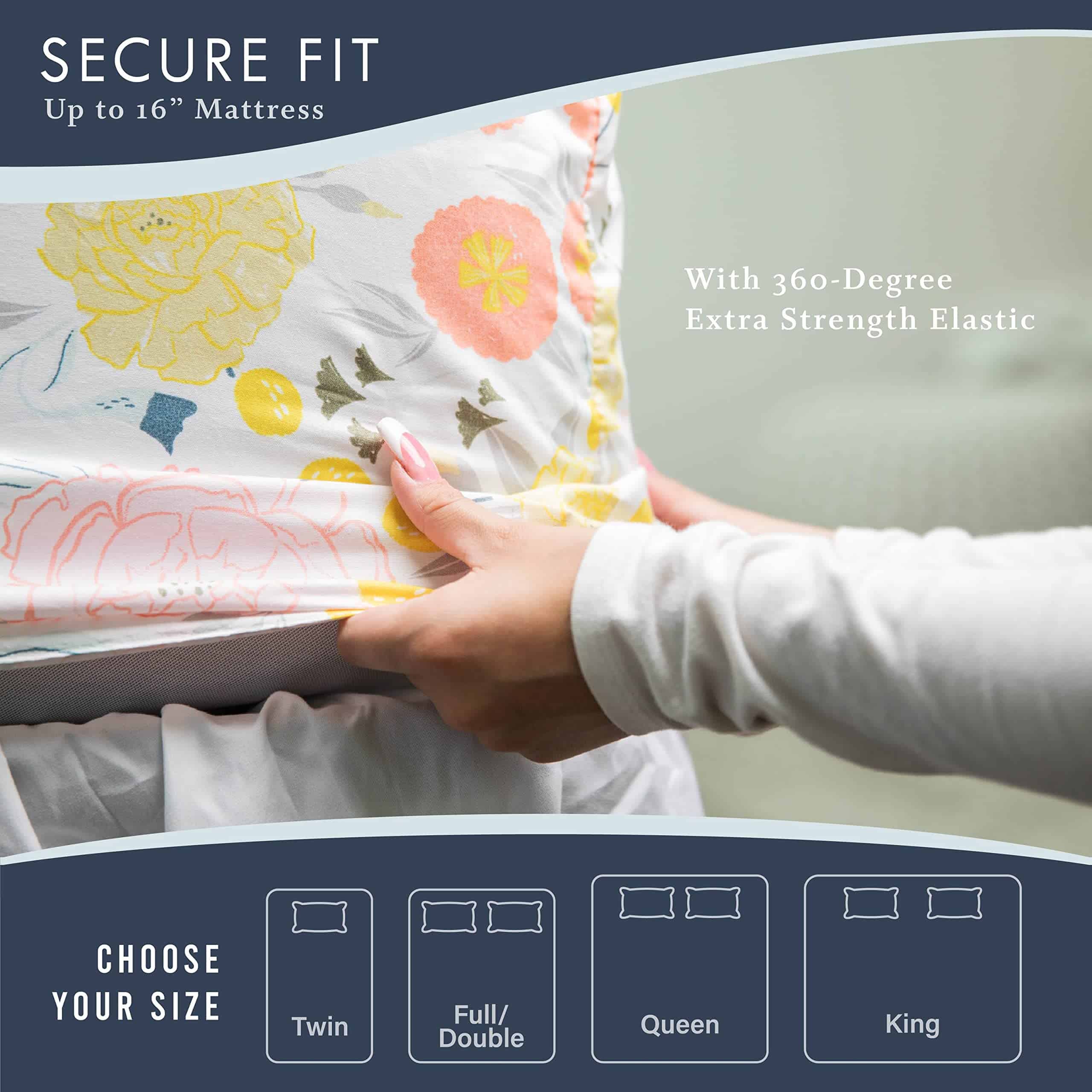 Juego de Sábanas Queen Size Florales de Luz, Súper Suaves, - Imagen 8