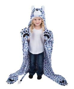 Manta con capucha wearable de leopardo de las nieves para