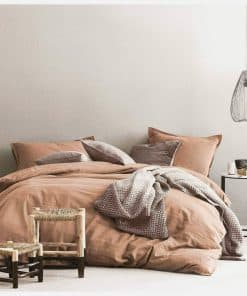 Juego de Funda de Edredón de Lino de Algodón Lavado Eikei